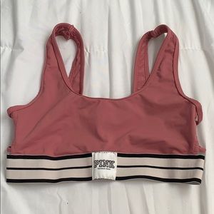 Pink sports bra
